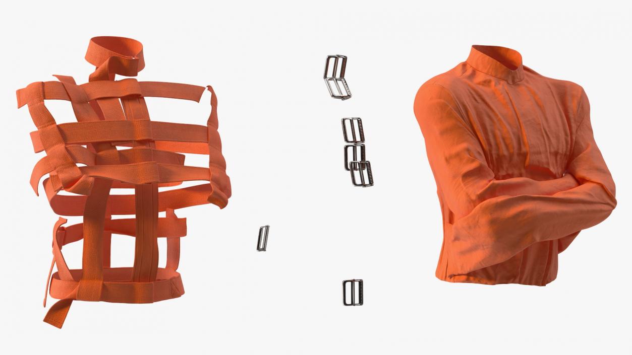 3D Straitjacket Restraint Outfit Orange