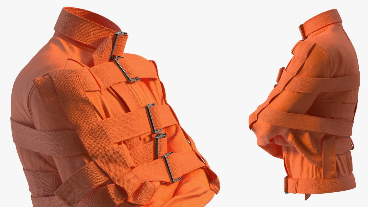 3D Straitjacket Restraint Outfit Orange