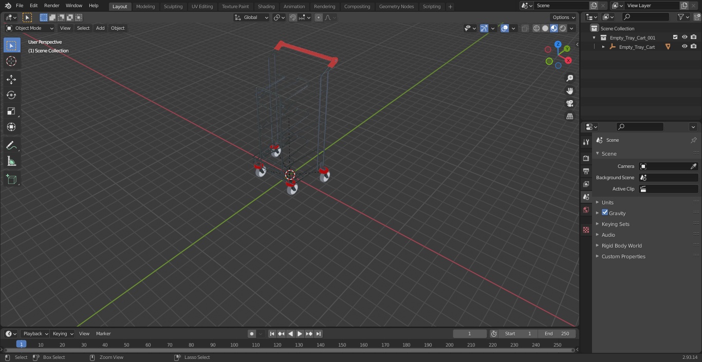 3D model Empty Tray Cart