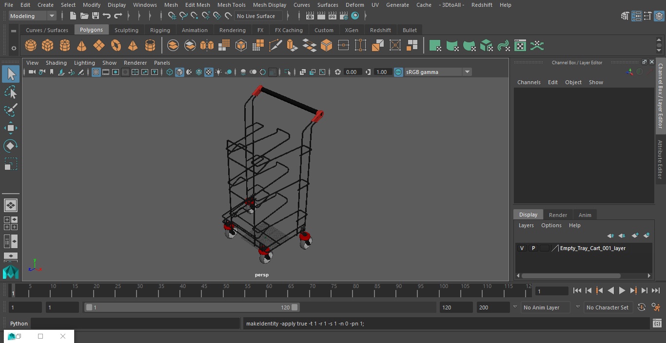 3D model Empty Tray Cart