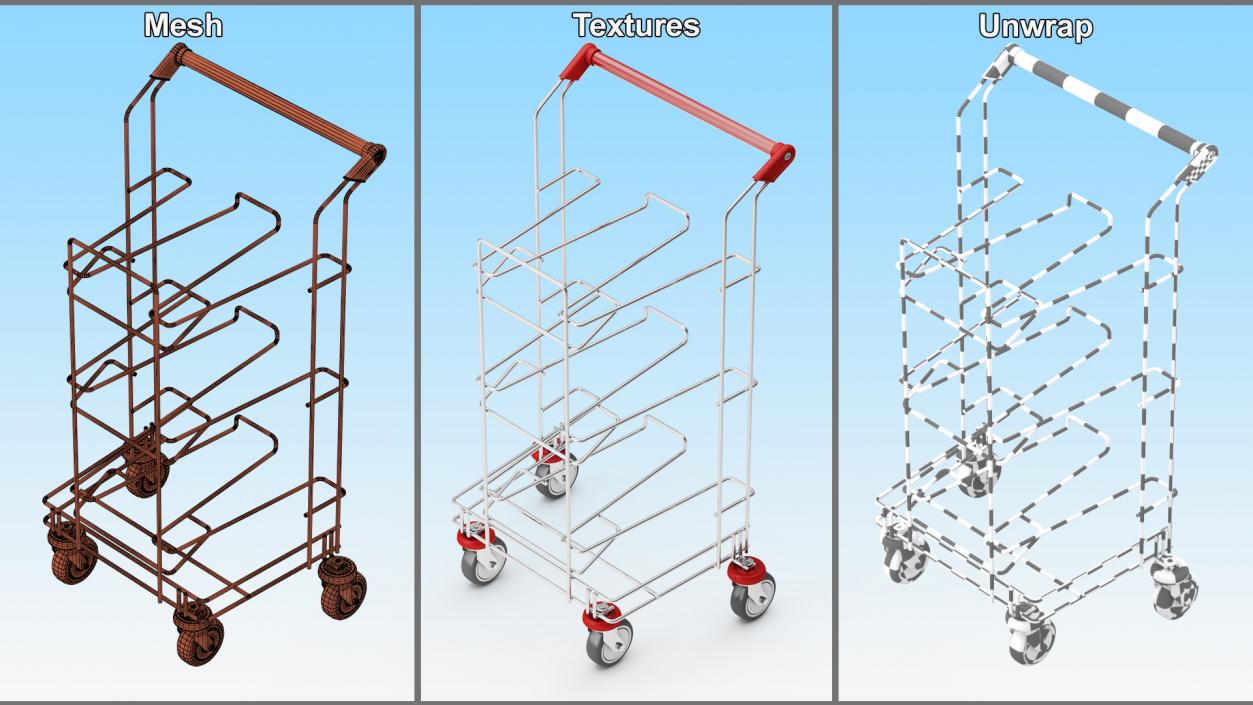 3D model Empty Tray Cart