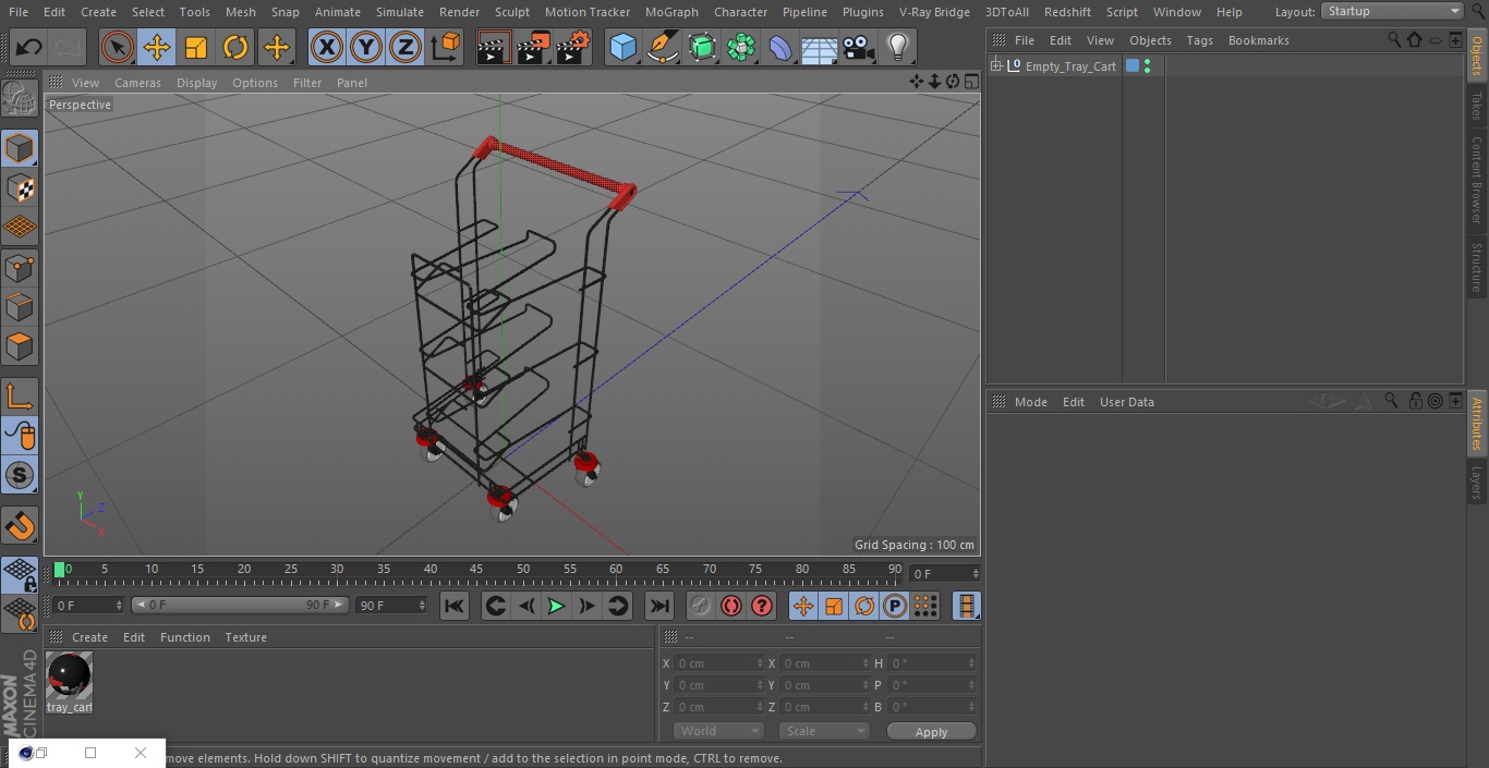 3D model Empty Tray Cart