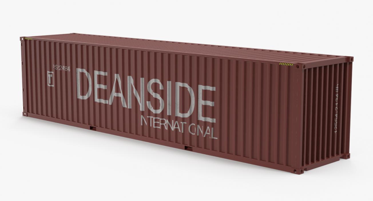 Port Container Crane Red with Container 3D model