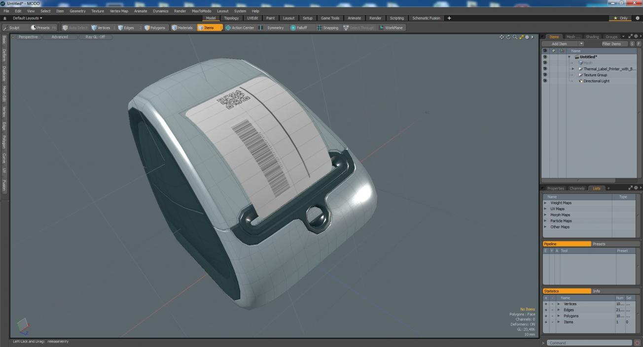 Thermal Label Printer with Barcode 3D model