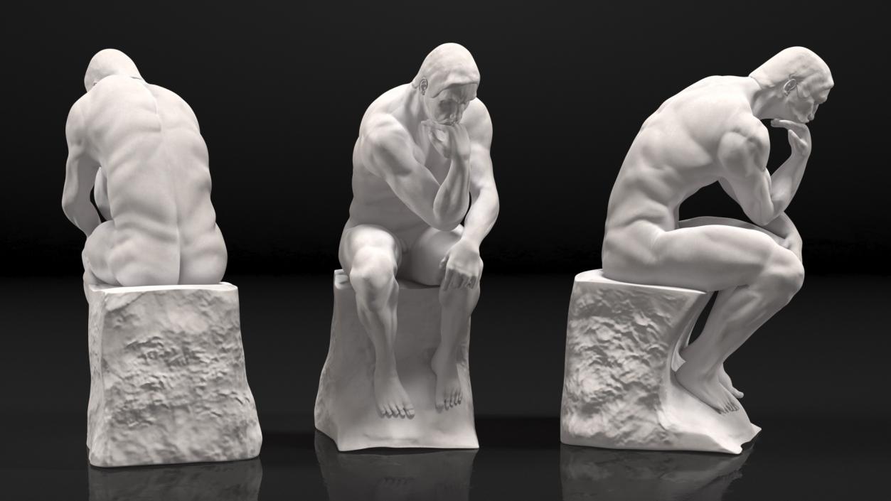 3D model The Thinker Statue Gypsum