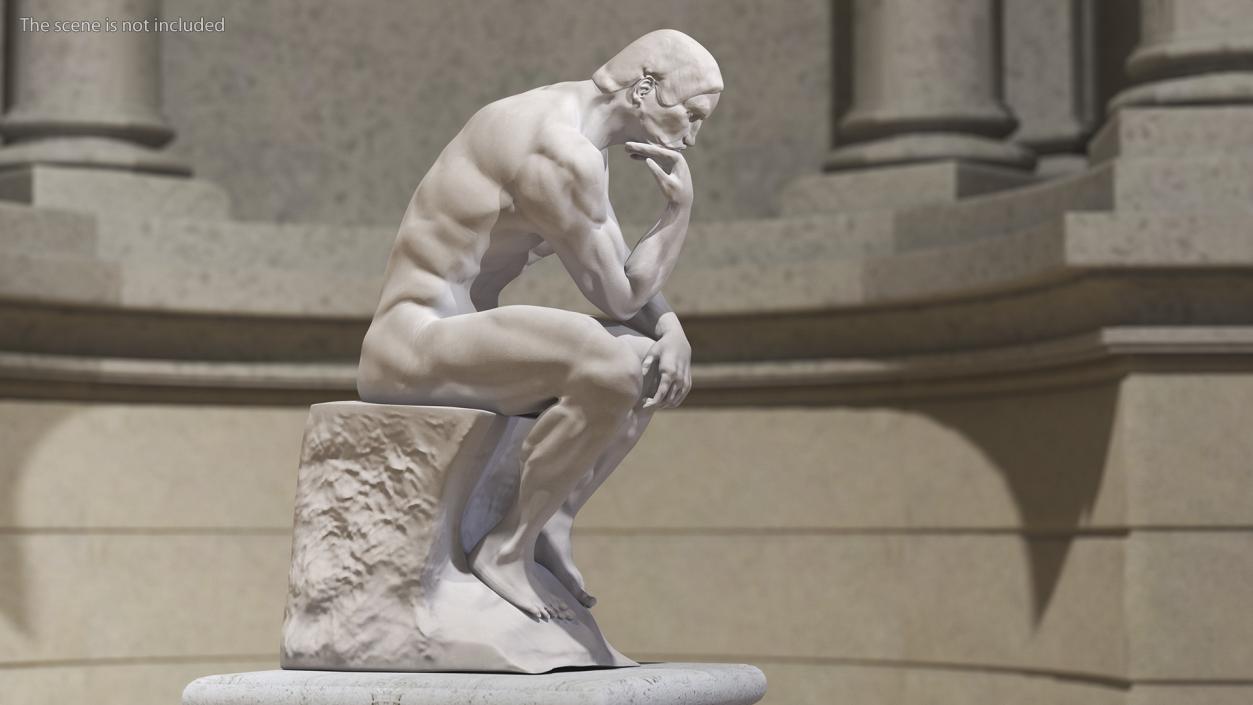 3D model The Thinker Statue Gypsum