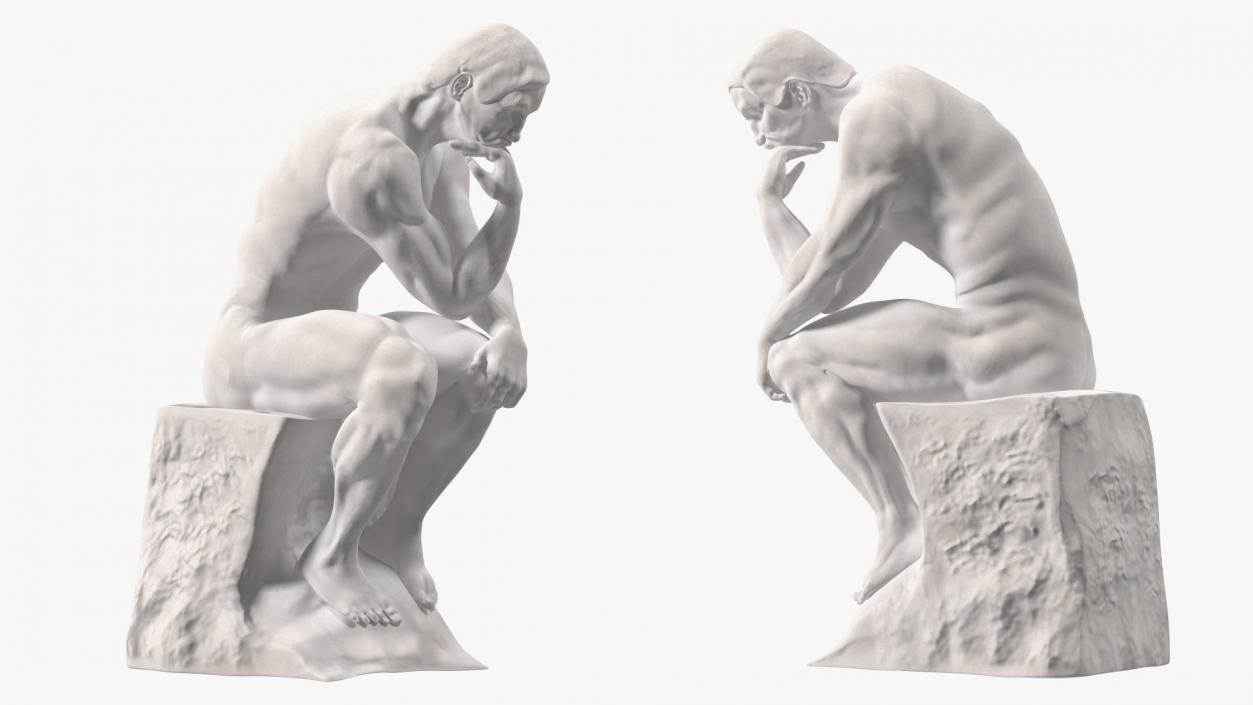 3D model The Thinker Statue Gypsum