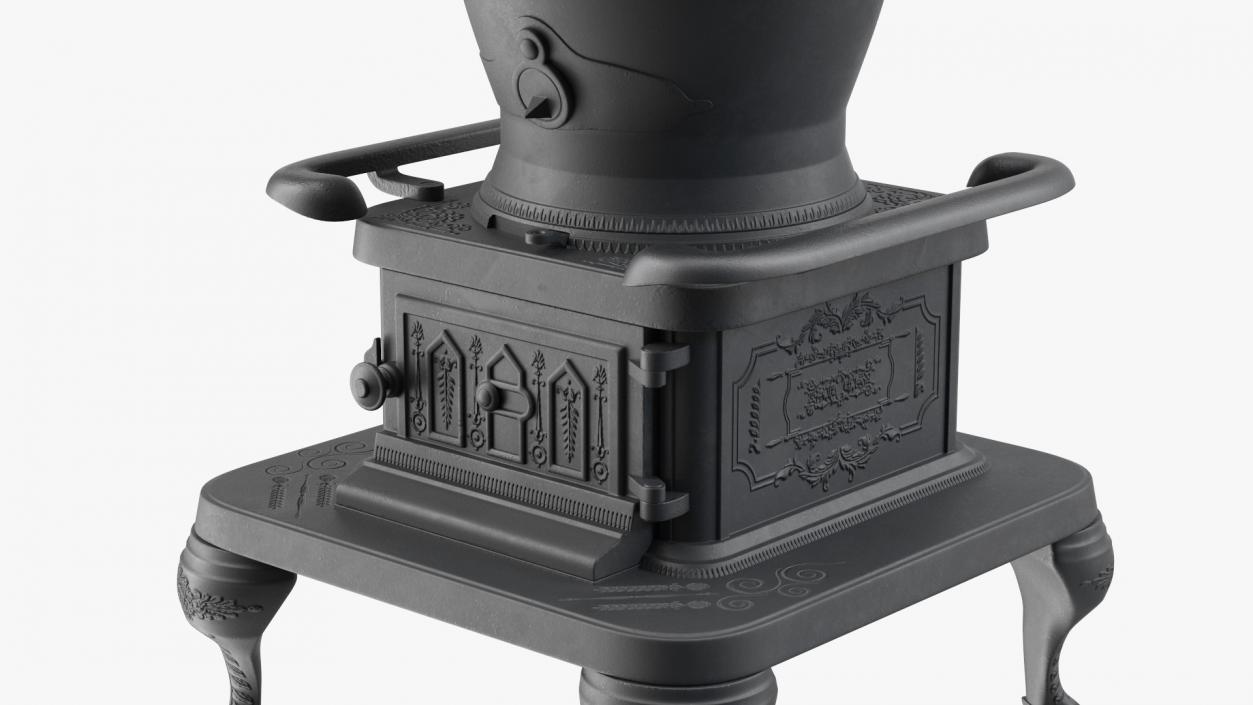 3D Iron Potbelly Stove New model