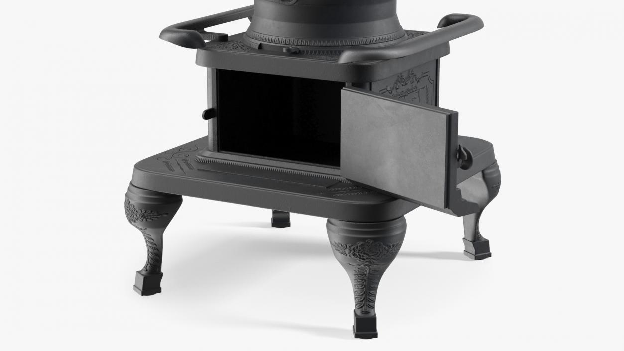 3D Iron Potbelly Stove New model