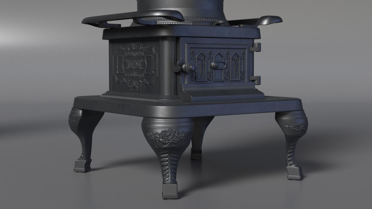 3D Iron Potbelly Stove New model