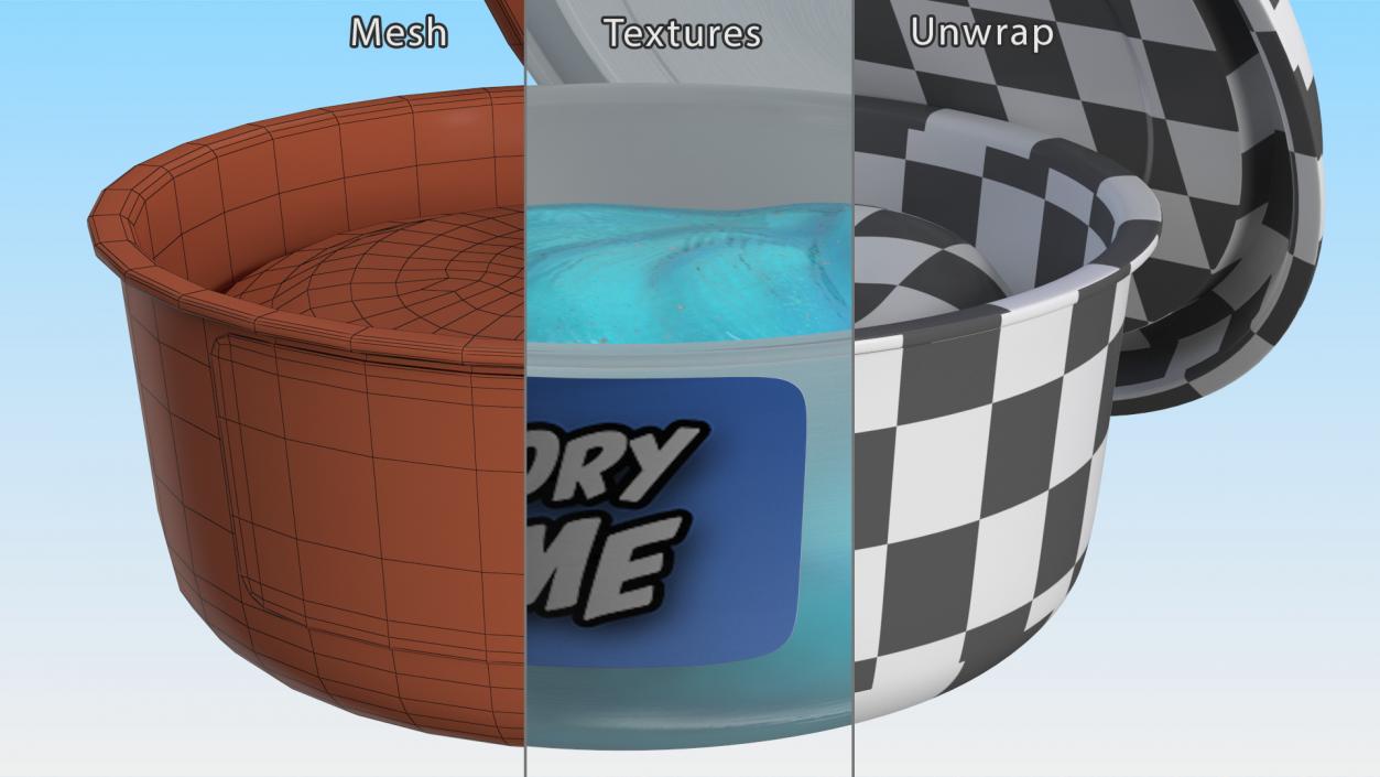 Pot Blue Toy Slimes 3D model