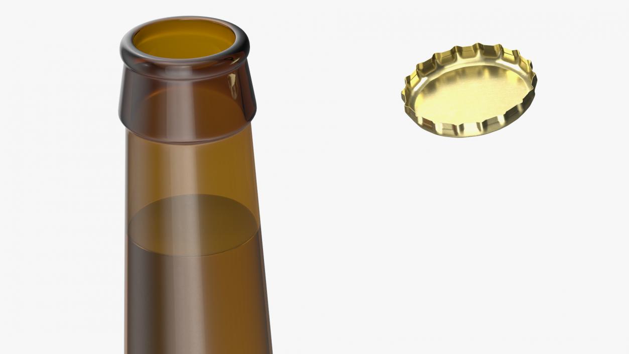 3D Glass Beer Bottle with Label model