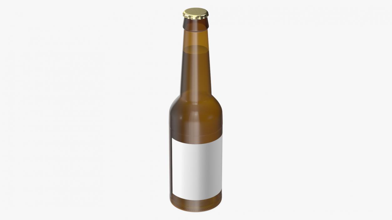 3D Glass Beer Bottle with Label model