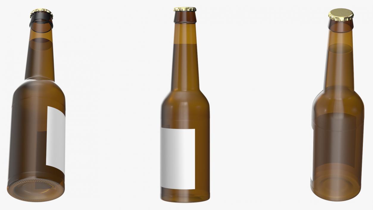 3D Glass Beer Bottle with Label model