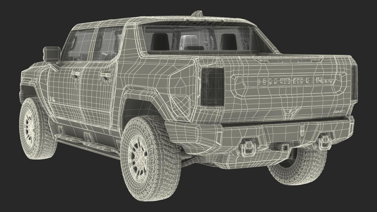 3D GMC Hummer EV PICKUP Lights Off