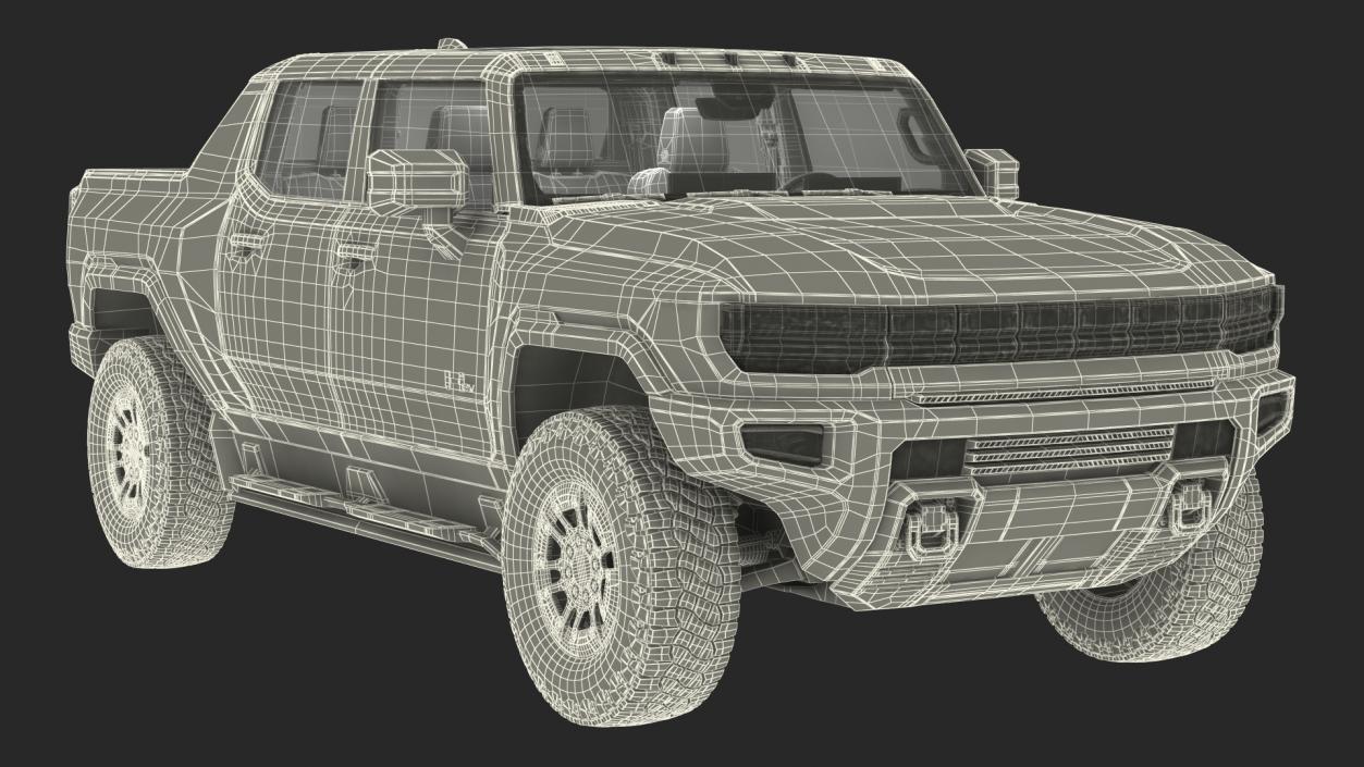 3D GMC Hummer EV PICKUP Lights Off