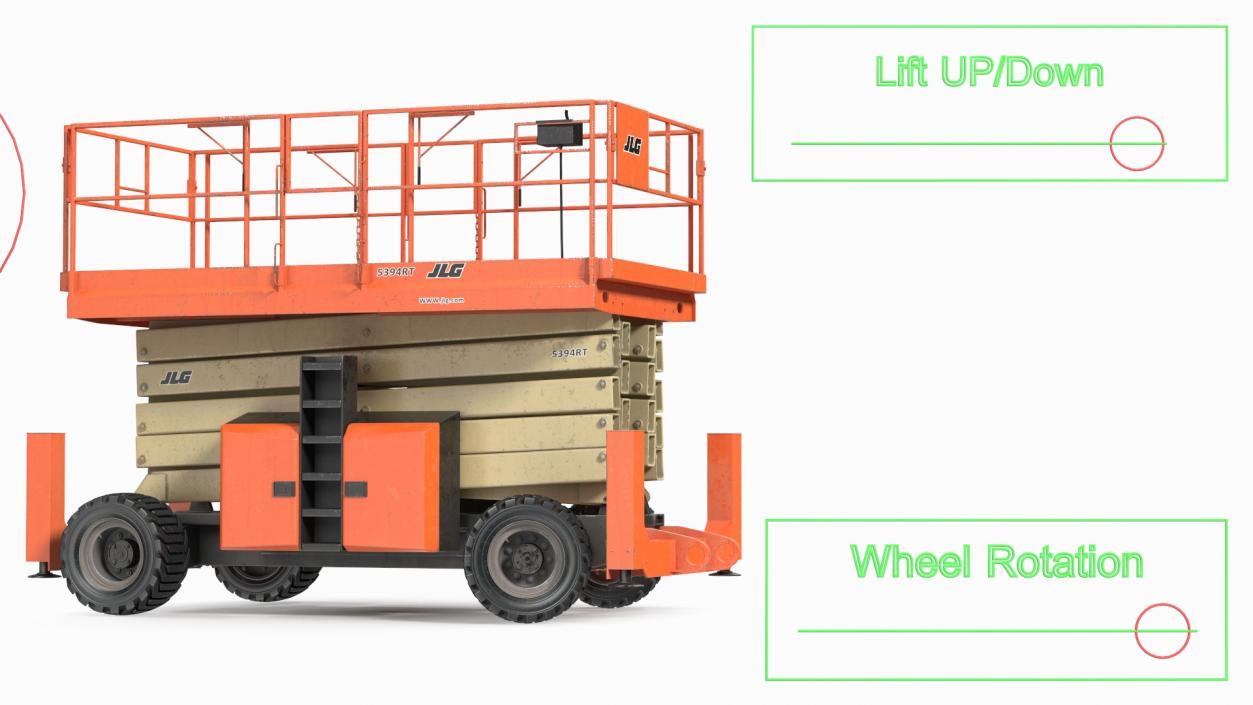 3D JLG Scissor Lift Rigged model