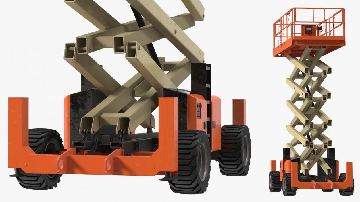 3D JLG Scissor Lift Rigged model