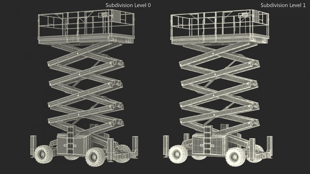 3D JLG Scissor Lift Rigged model