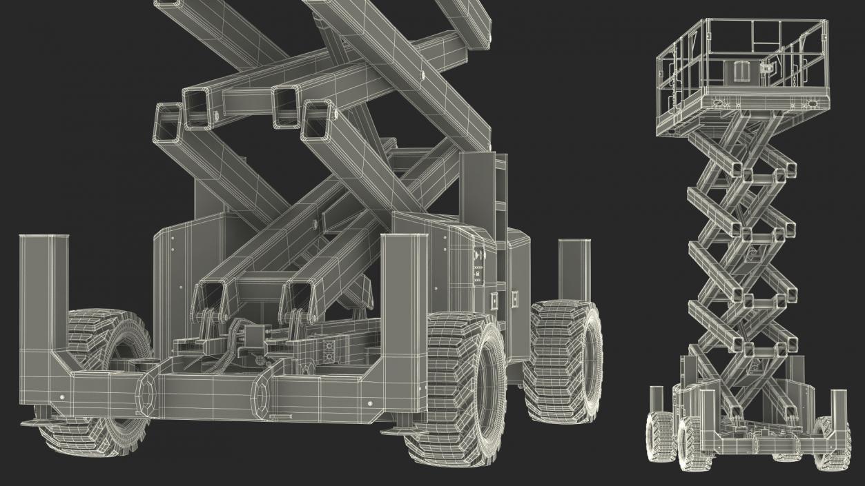 3D JLG Scissor Lift Rigged model