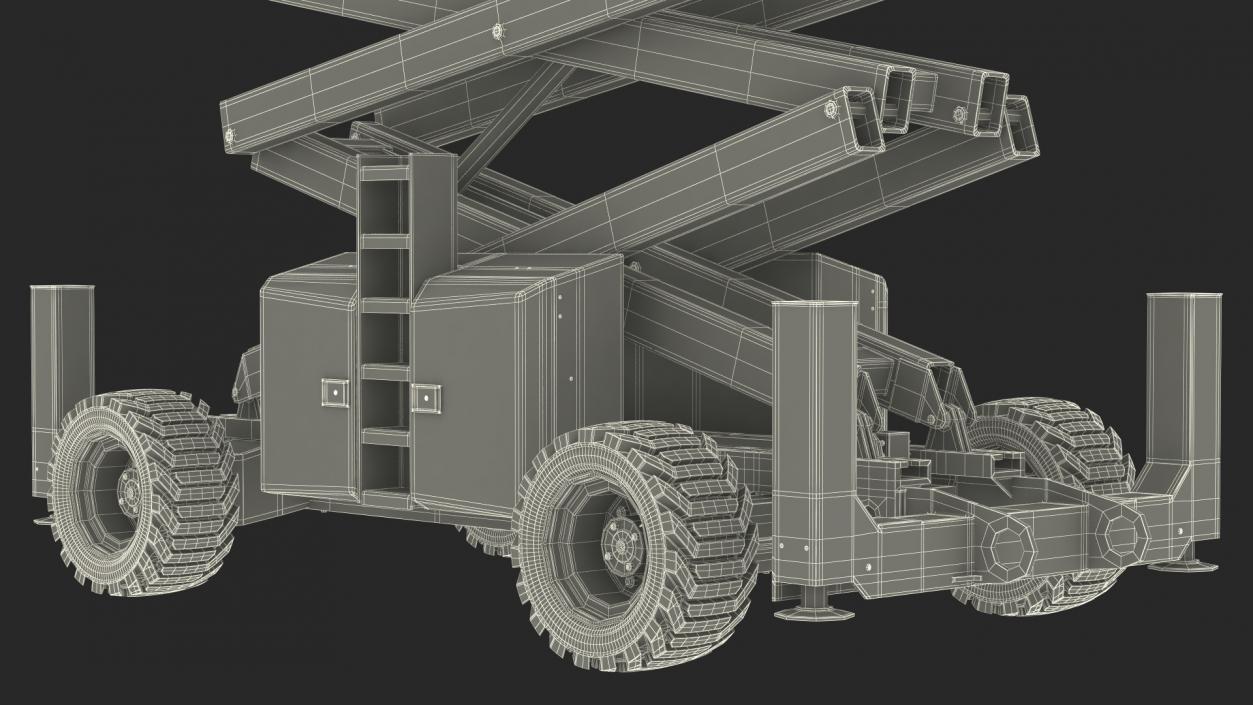 3D JLG Scissor Lift Rigged model