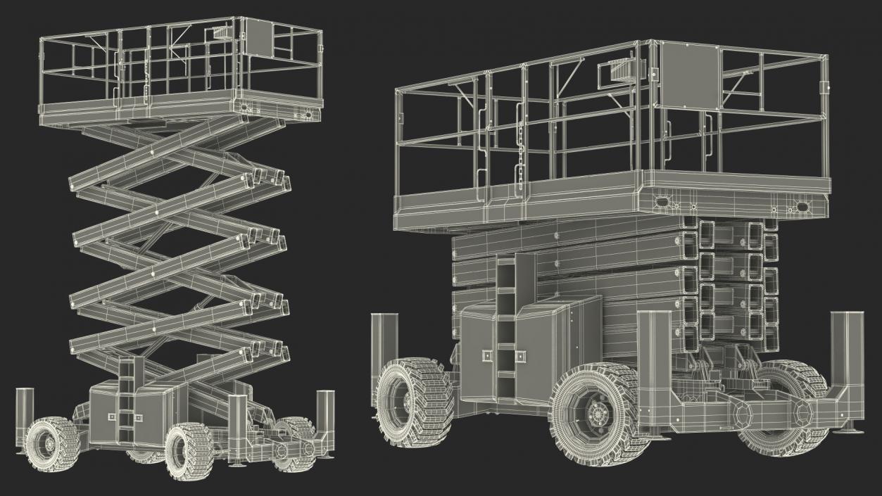 3D JLG Scissor Lift Rigged model