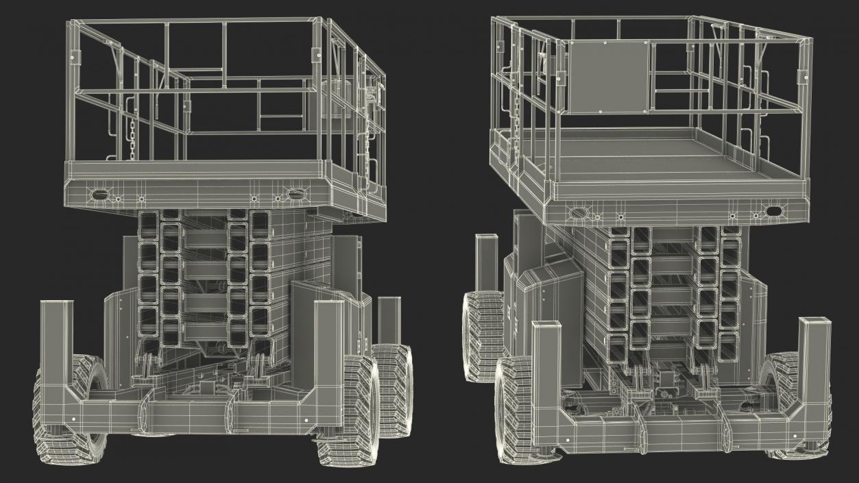 3D JLG Scissor Lift Rigged model