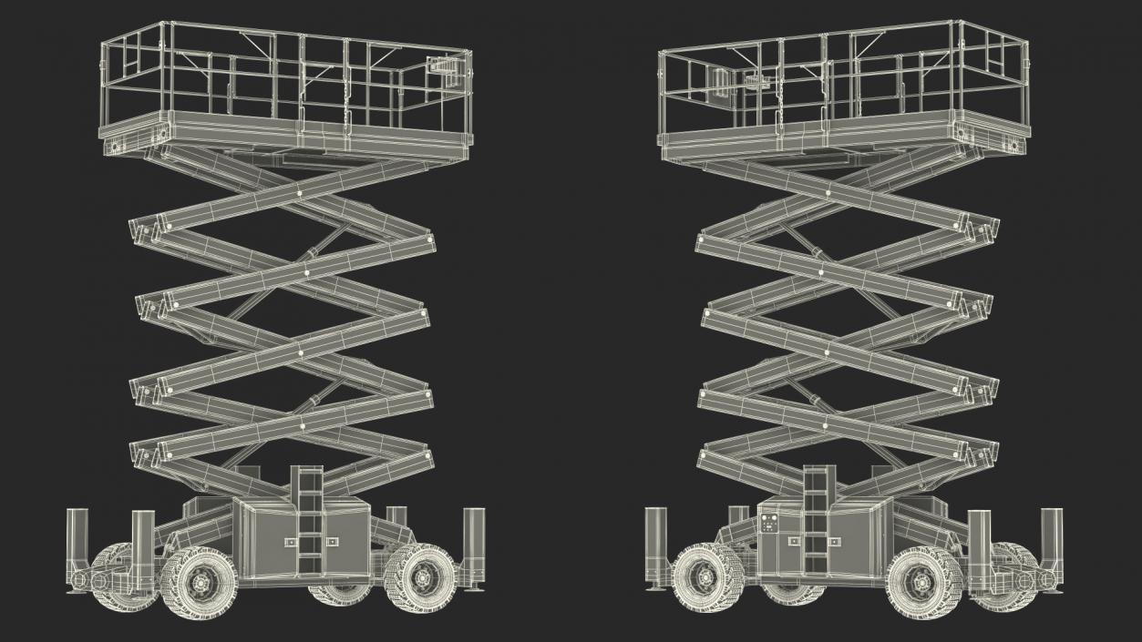 3D JLG Scissor Lift Rigged model