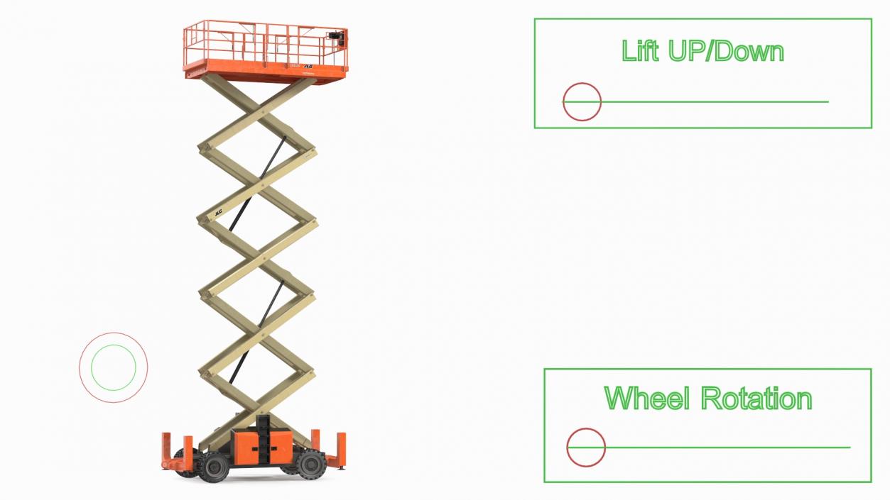 3D JLG Scissor Lift Rigged model