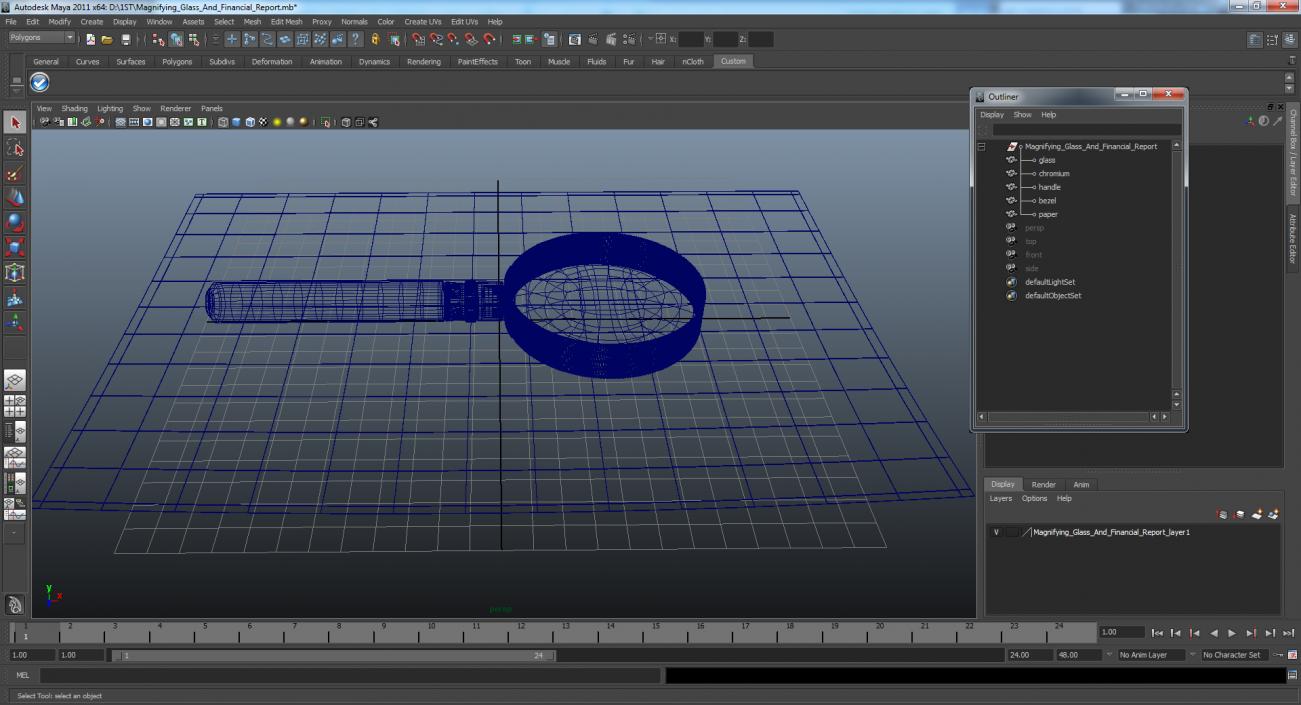 Magnifying Glass And Financial Report 3D