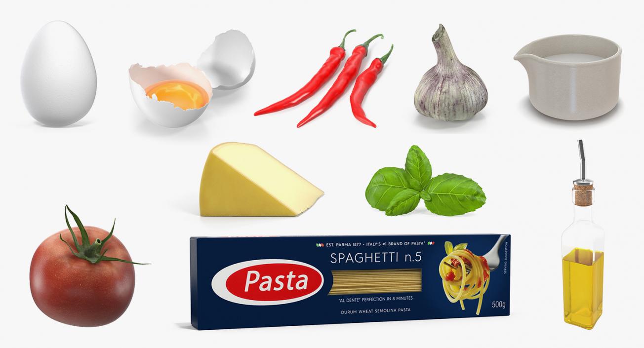 3D Italian Pasta Ingredients Collection