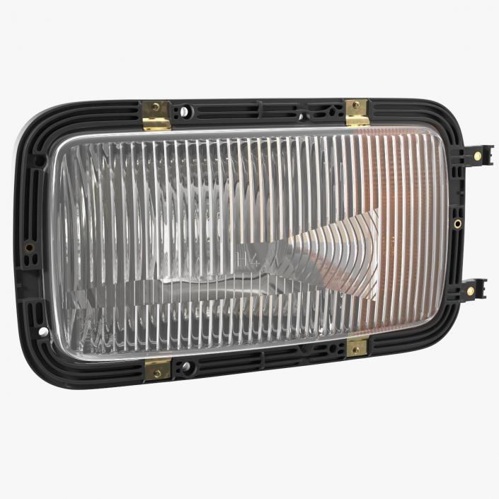 3D Left Rectangular Halogen H4 Truck Headlight model