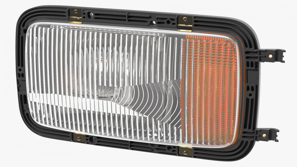 3D Left Rectangular Halogen H4 Truck Headlight model