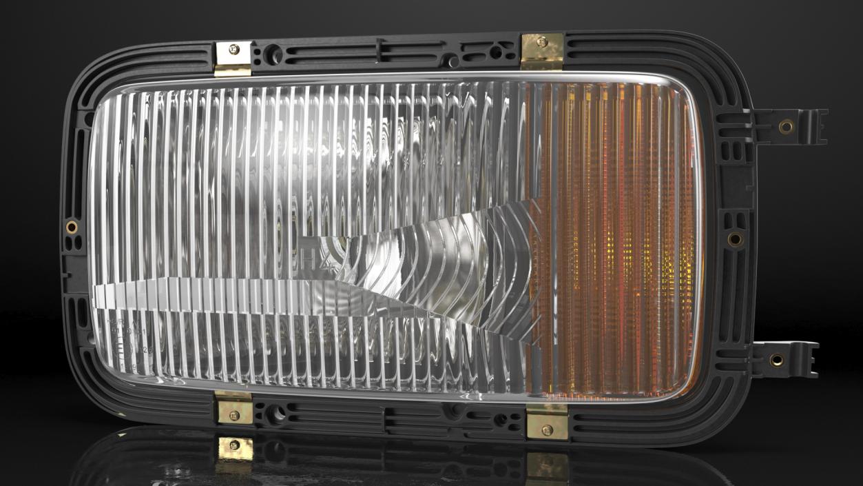 3D Left Rectangular Halogen H4 Truck Headlight model