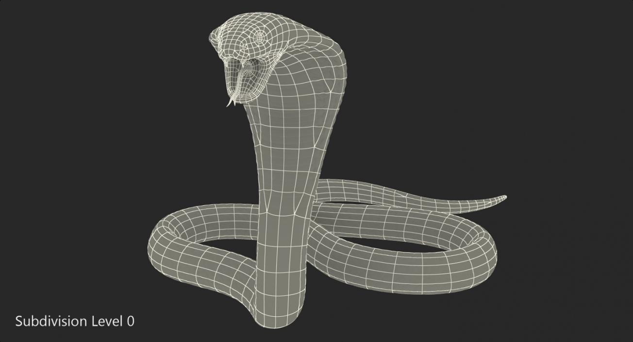 3D Light Skin Cobra Rigged model