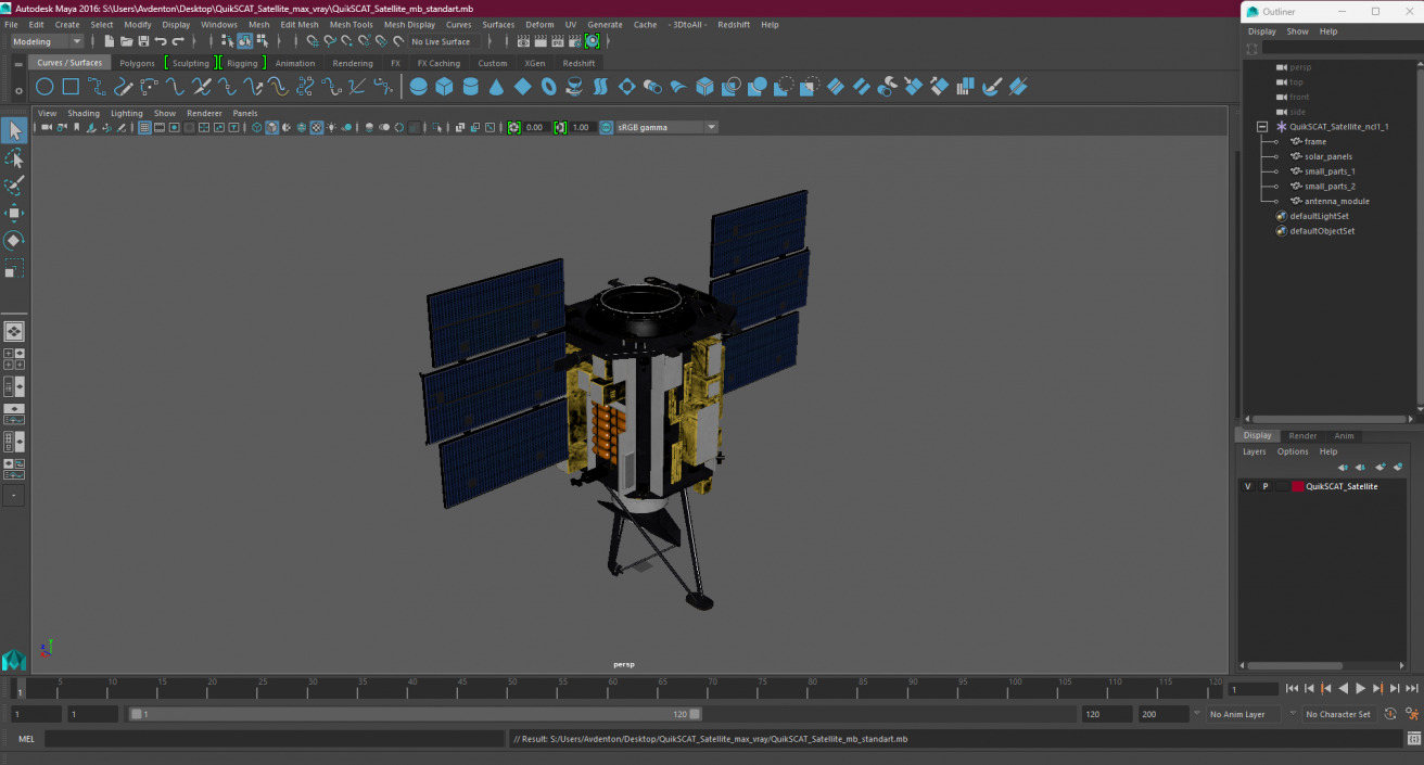 3D QuikSCAT Satellite model