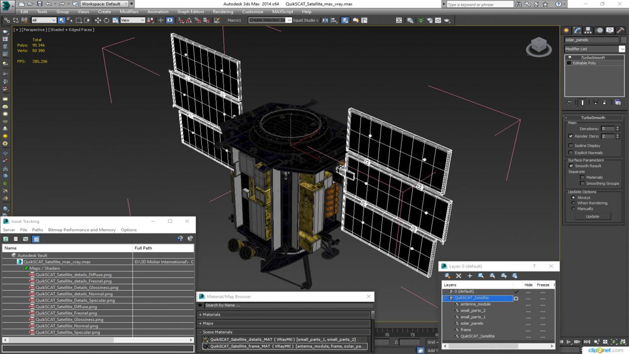 3D QuikSCAT Satellite model