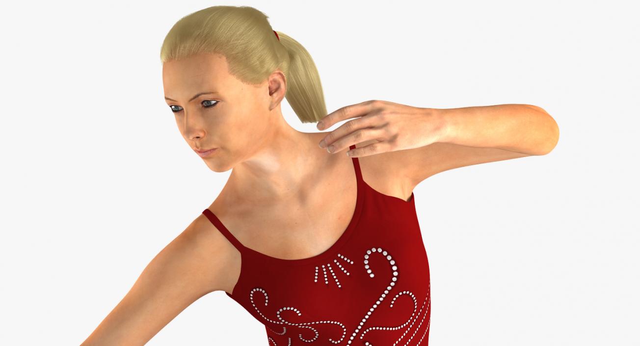 3D Female Figure Skater Dancing model