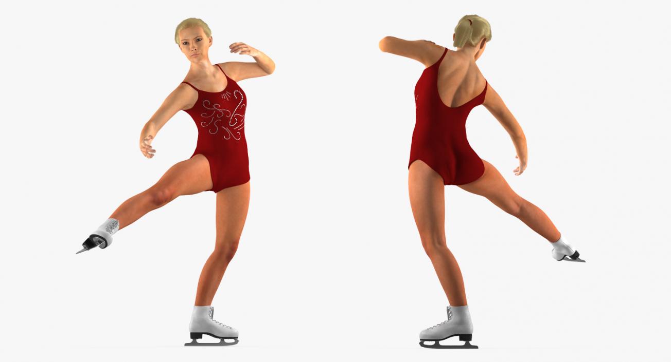 3D Female Figure Skater Dancing model