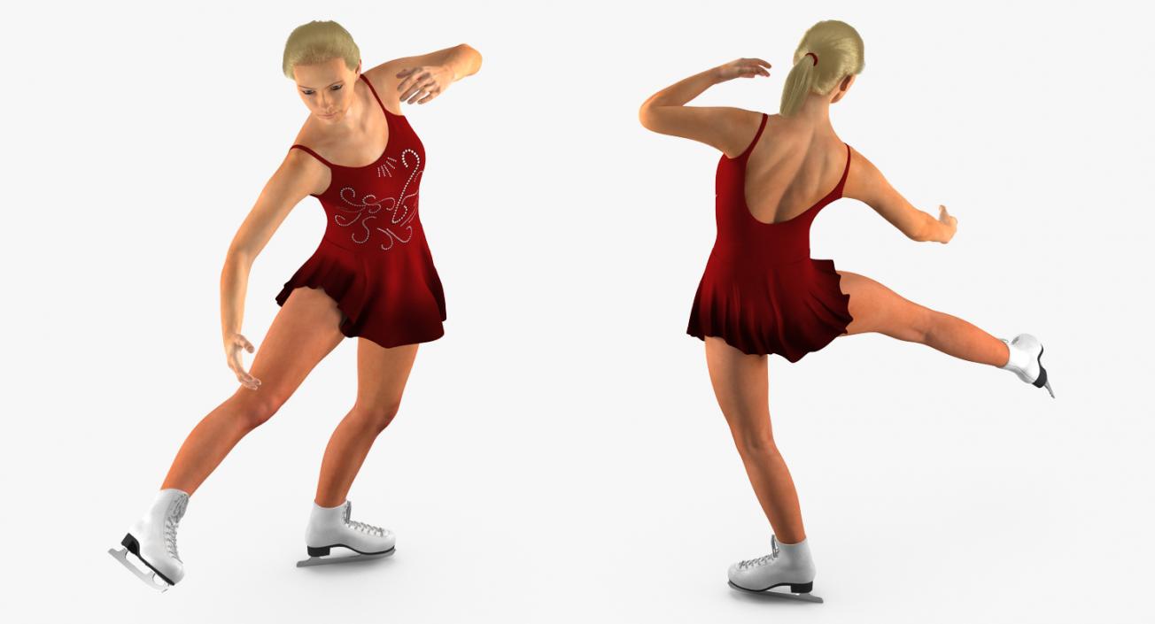 3D Female Figure Skater Dancing model