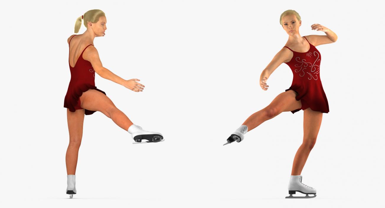 3D Female Figure Skater Dancing model