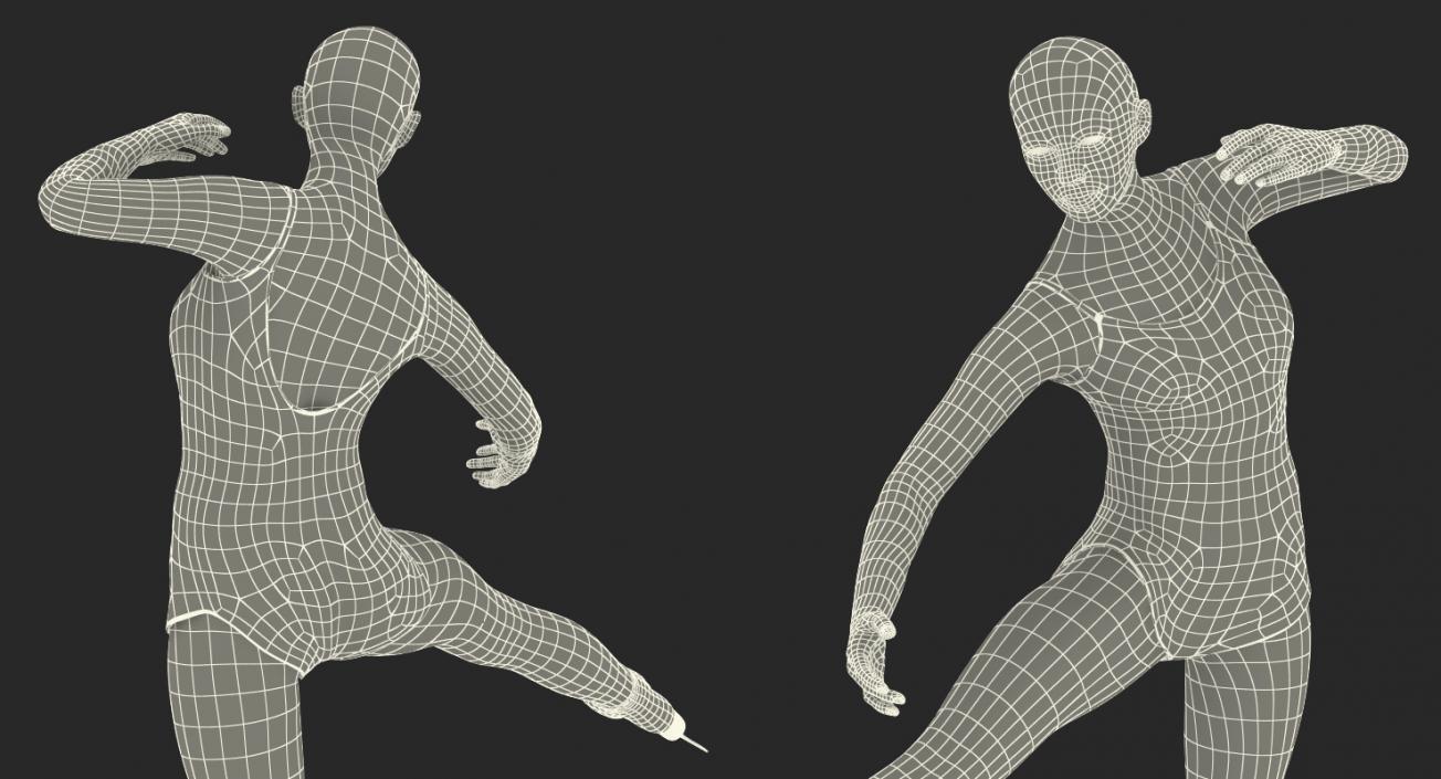 3D Female Figure Skater Dancing model