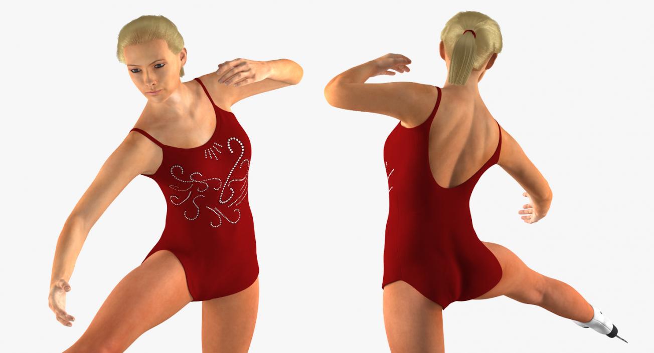 3D Female Figure Skater Dancing model