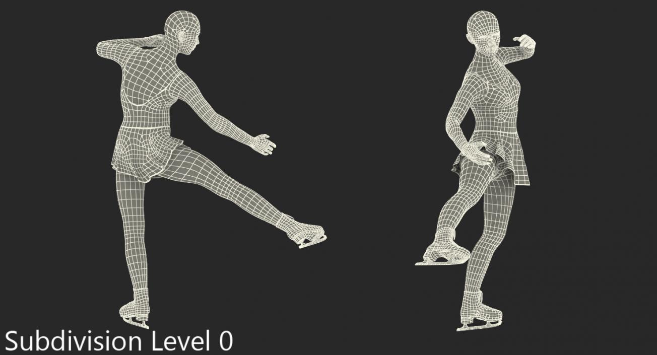 3D Female Figure Skater Dancing model