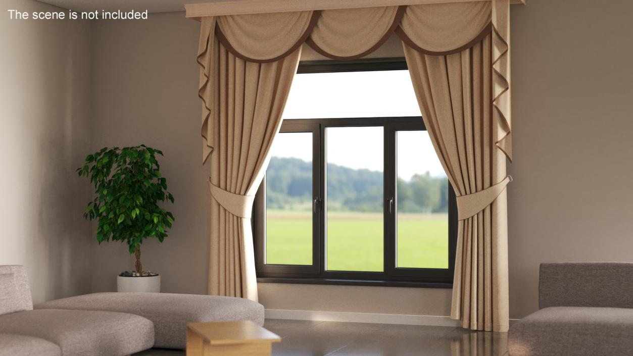 3D Curtains with Valance