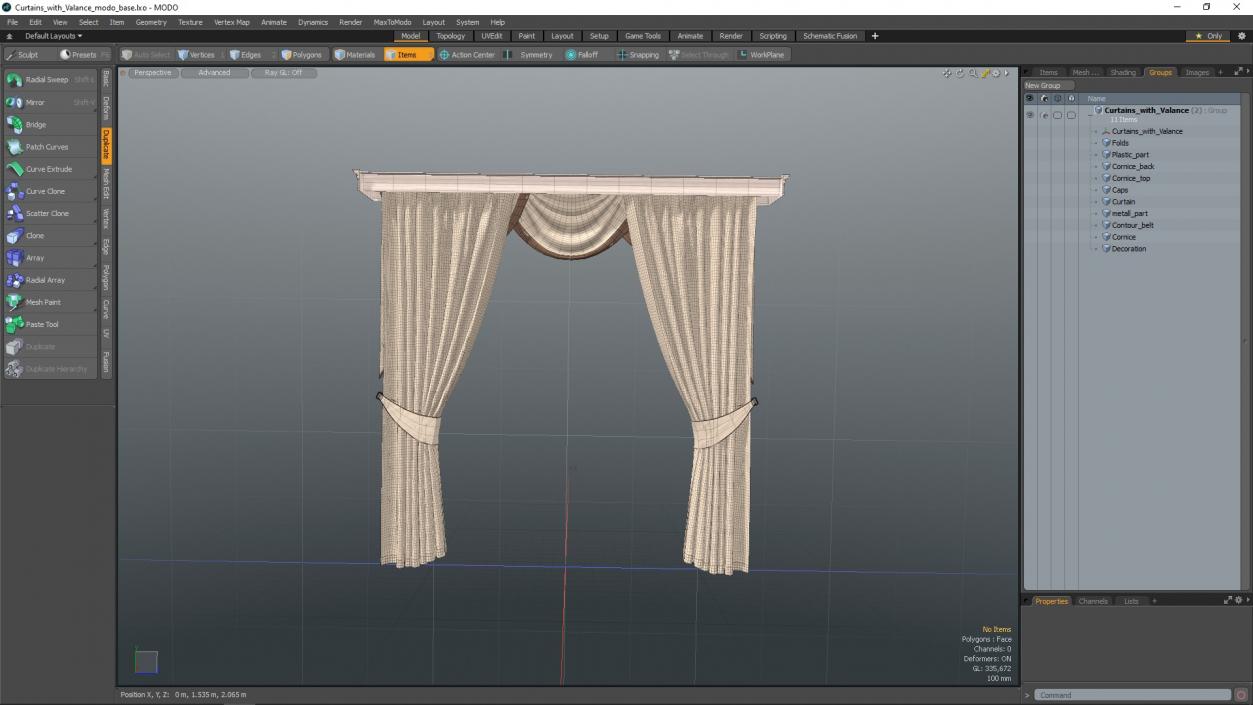 3D Curtains with Valance