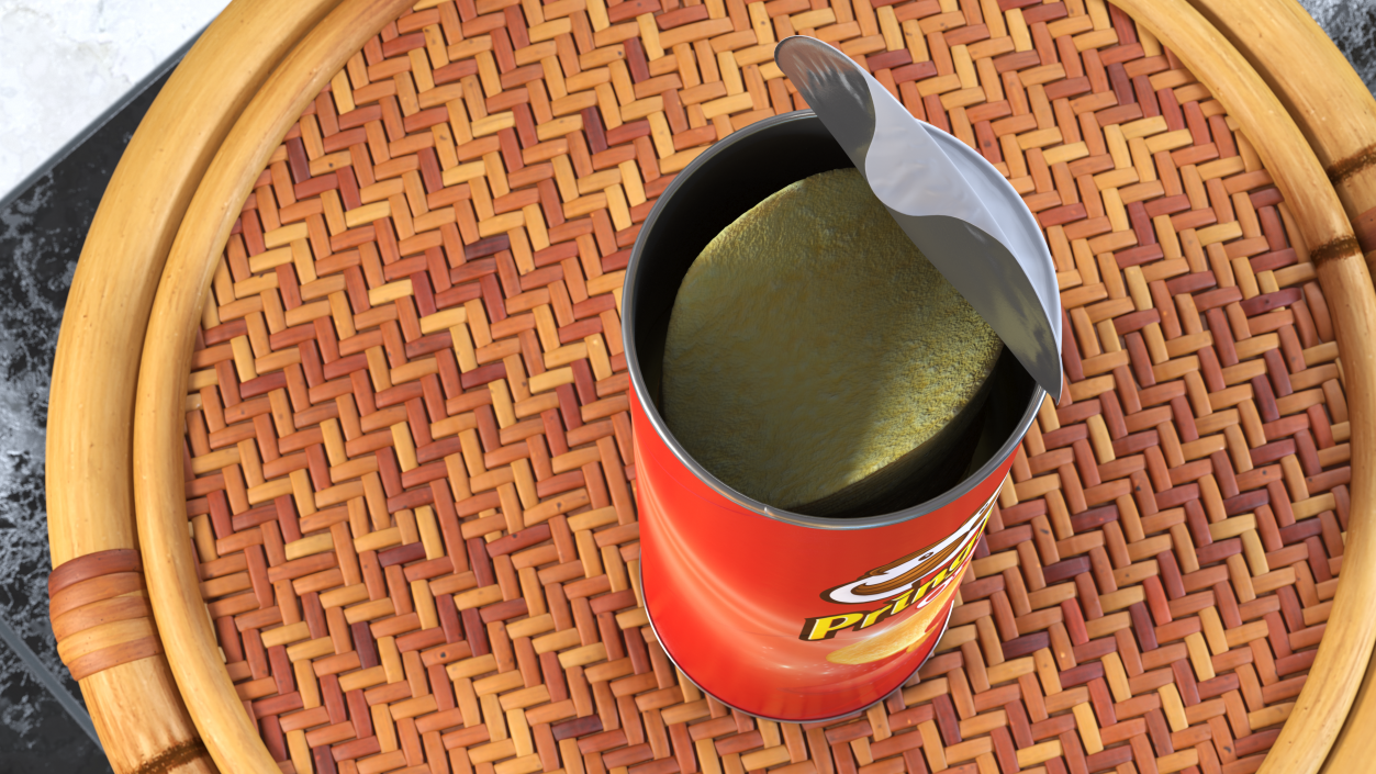 Open Pringles Original Potato Chips Can 3D model