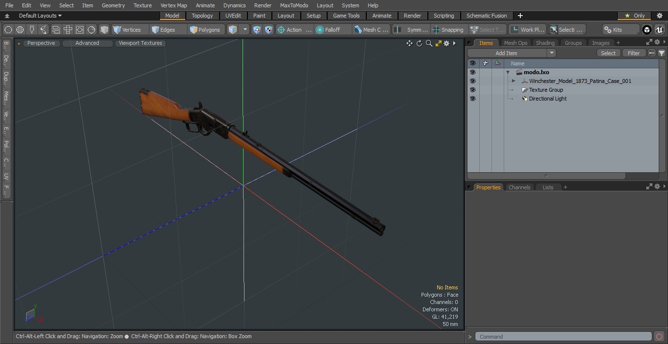 3D Winchester Model 1873 Patina Case model