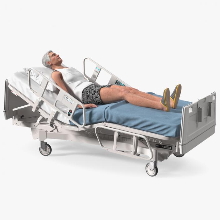 3D model Patient on Hospital Bed 2