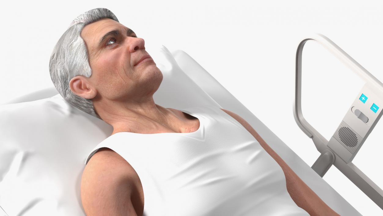 3D model Patient on Hospital Bed 2